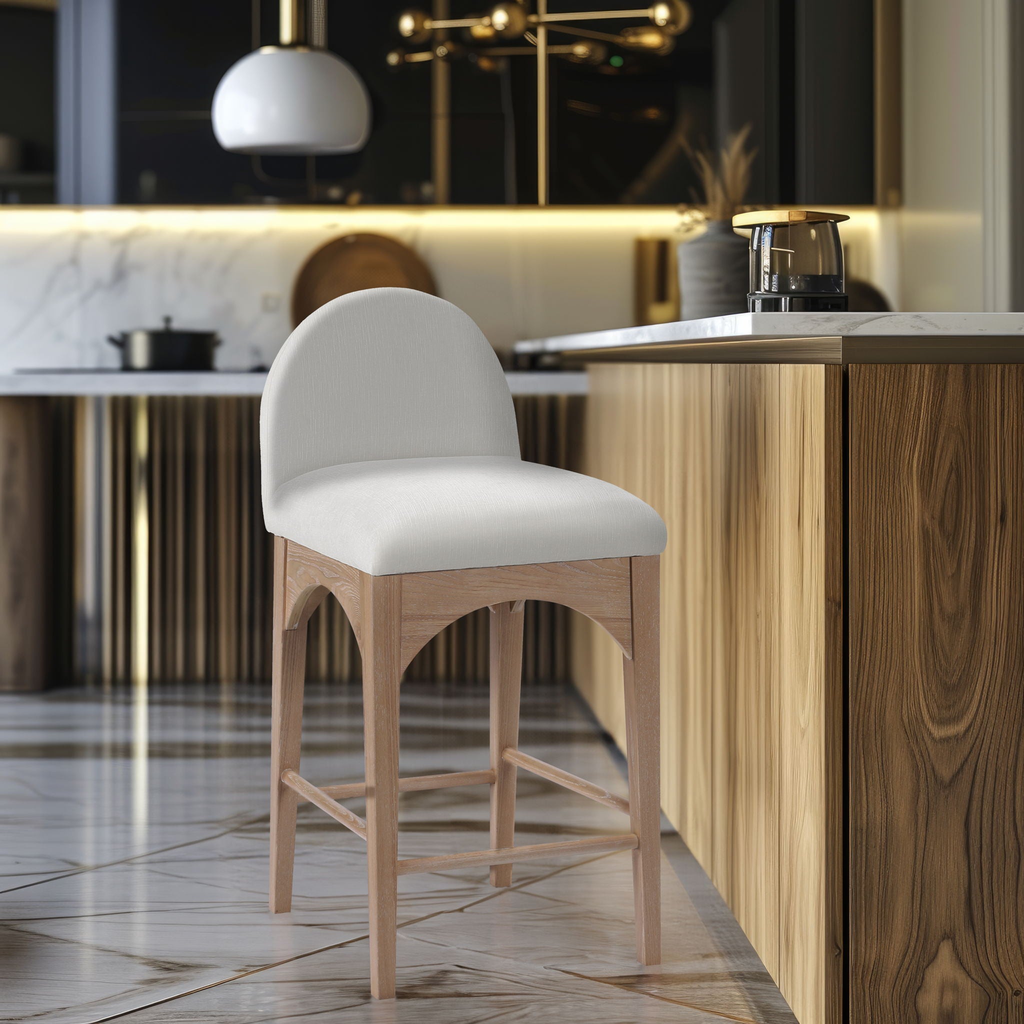 Waldorf - Chenille Stool With Natural Legs - Urban Living Furniture (Los Angeles, CA)