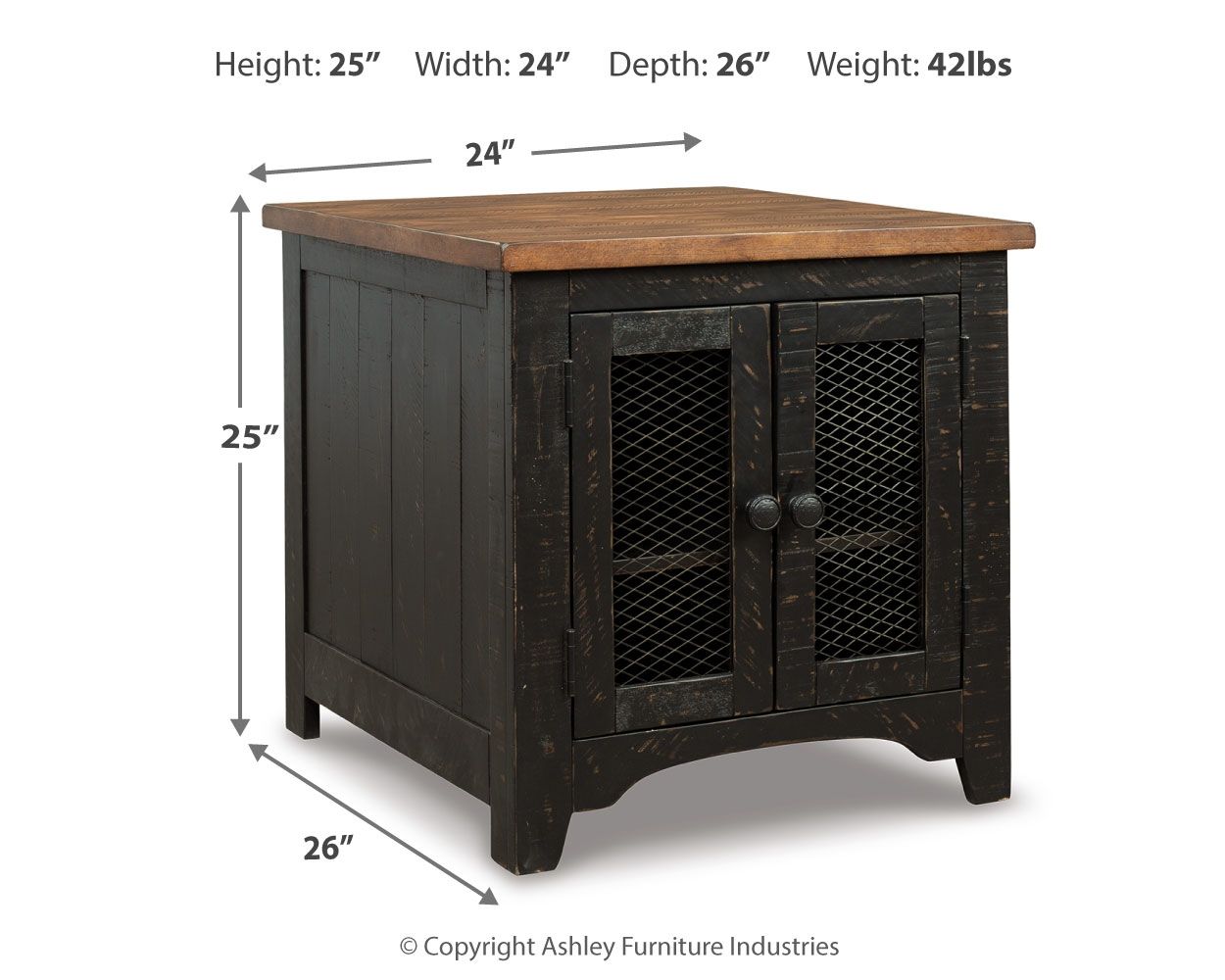 Valebeck - Rectangular End Table - Black / Brown - Urban Living Furniture (Los Angeles, CA)