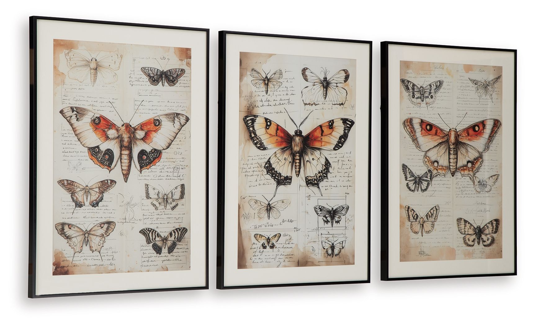 Jossletts - Orange / Black / Ivory - Wall Art Set (Set of 3) - Urban Living Furniture (Los Angeles, CA)