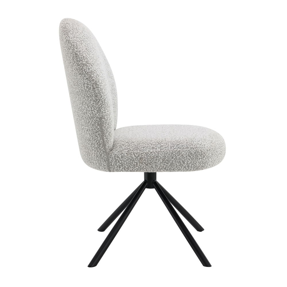 Lawton - Side Chair With Swivel (Set of 2) - Gray Boucle & Black Finish - Urban Living Furniture (Los Angeles, CA)
