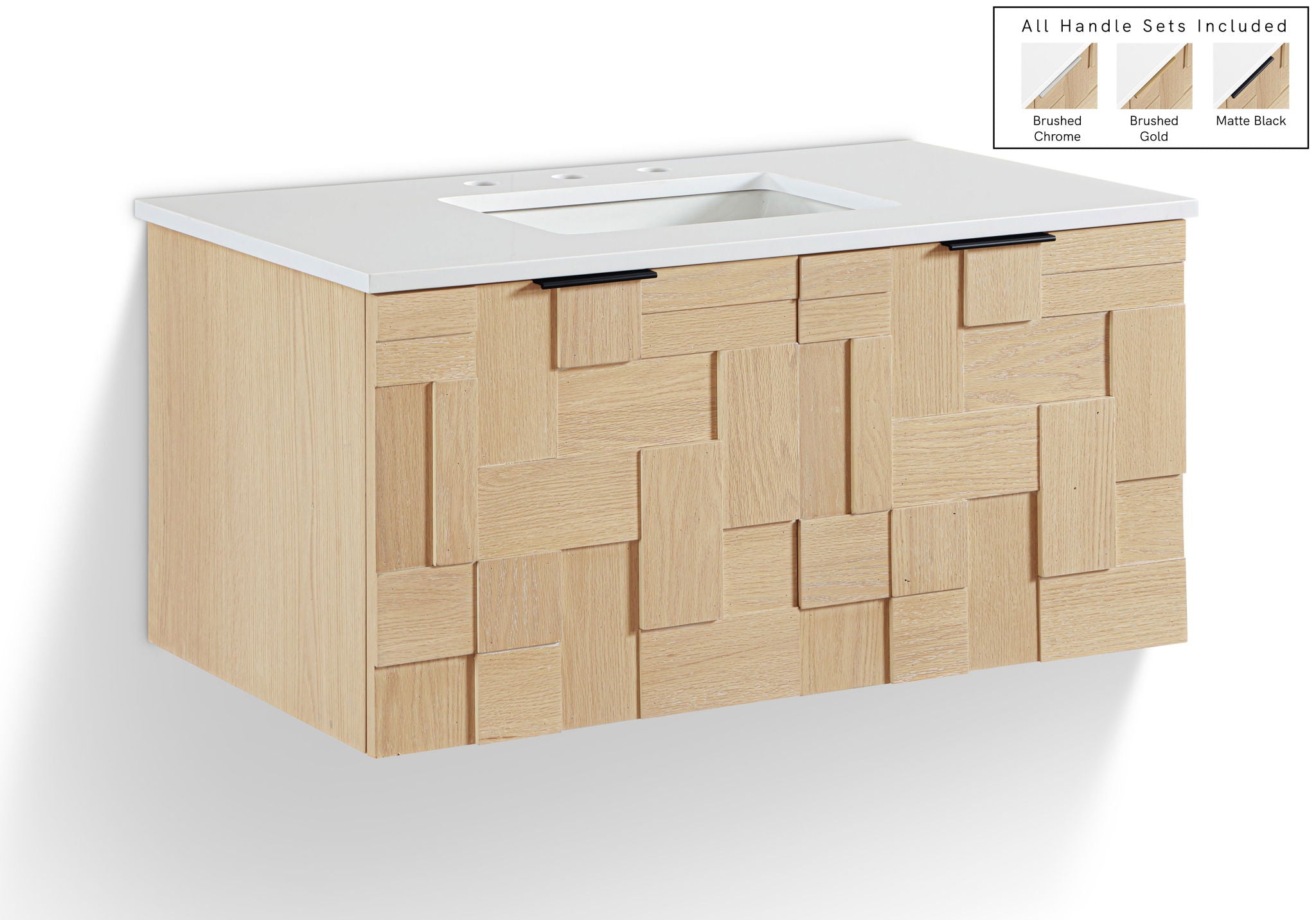 Leonardo - Engineered Stone And Solid Wood 24" Wall Mounted Bathroom Vanity - Urban Living Furniture (Los Angeles, CA)
