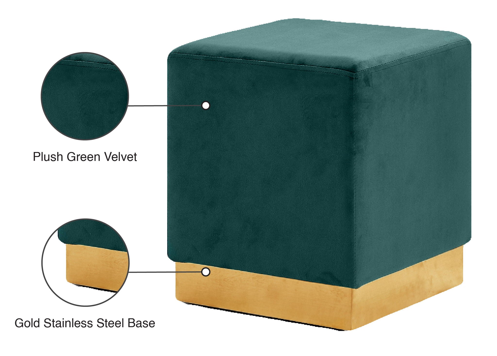Jax - Stool Ottoman with Gold Base - Urban Living Furniture (Los Angeles, CA)