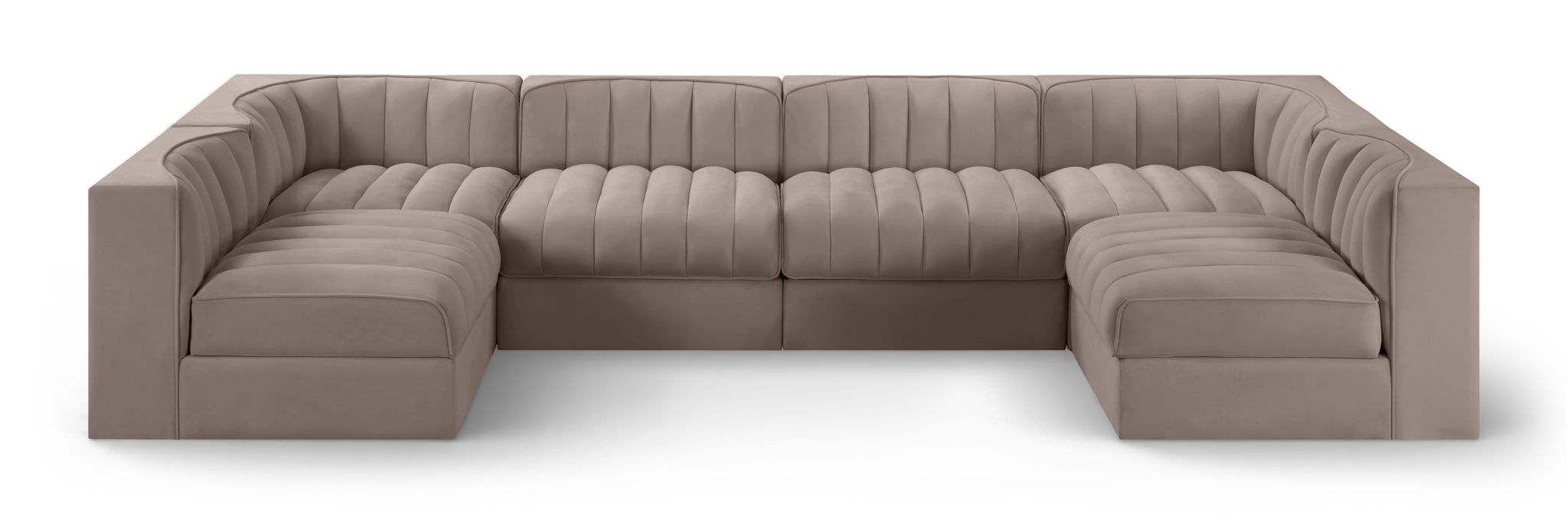 Rummi - Armless Velvet Performance Fabric Upholstered 6 Piece Modular Sectional - Urban Living Furniture (Los Angeles, CA)