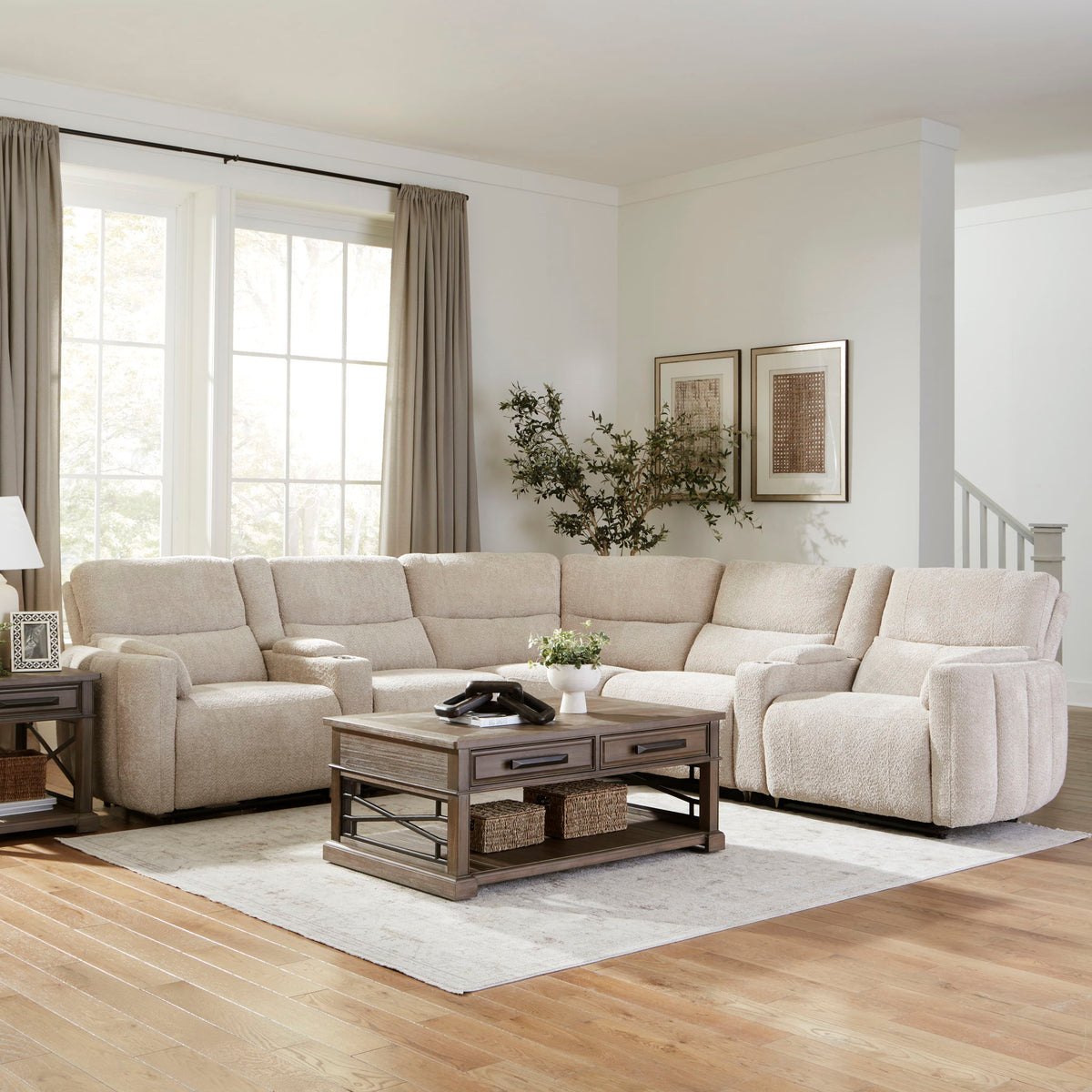 Modesto - Modular Power Reclining Sectional With Power Adjustable Headrests