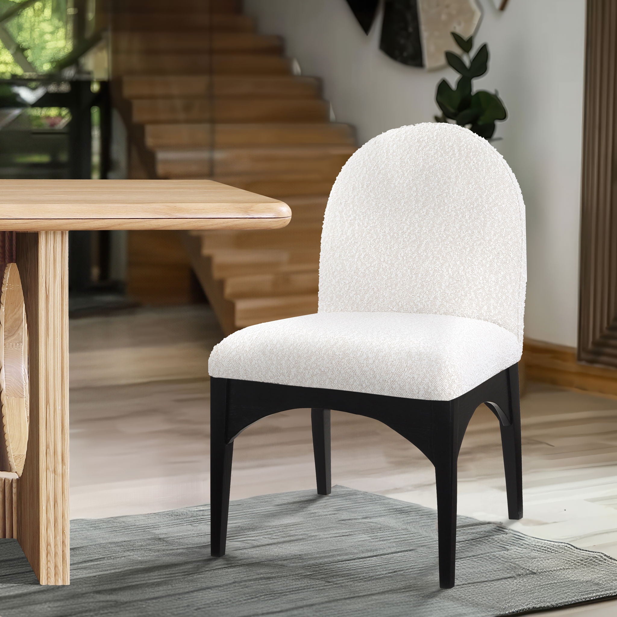 Waldorf - Boucle Dining Side Chair With Black Legs - Urban Living Furniture (Los Angeles, CA)