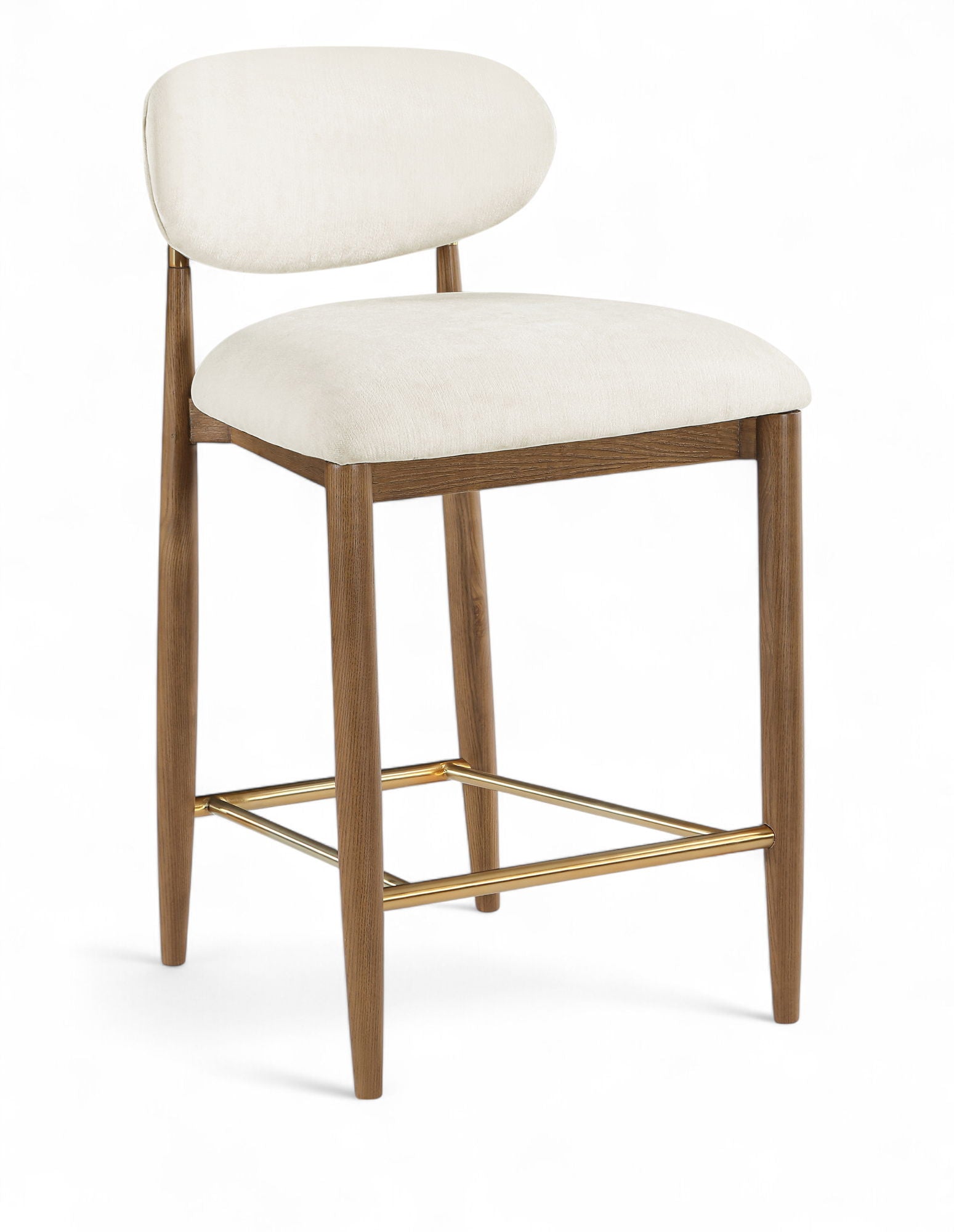 Riccio - Fabric Stool - Walnut Frame - Urban Living Furniture (Los Angeles, CA)