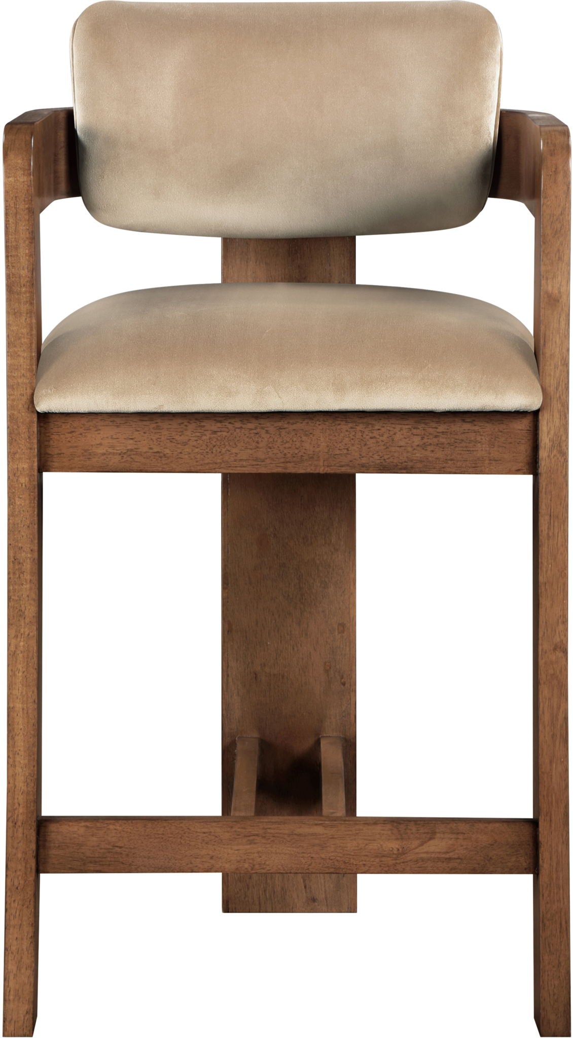Sacha - Velvet Stool With Brown Base - Urban Living Furniture (Los Angeles, CA)