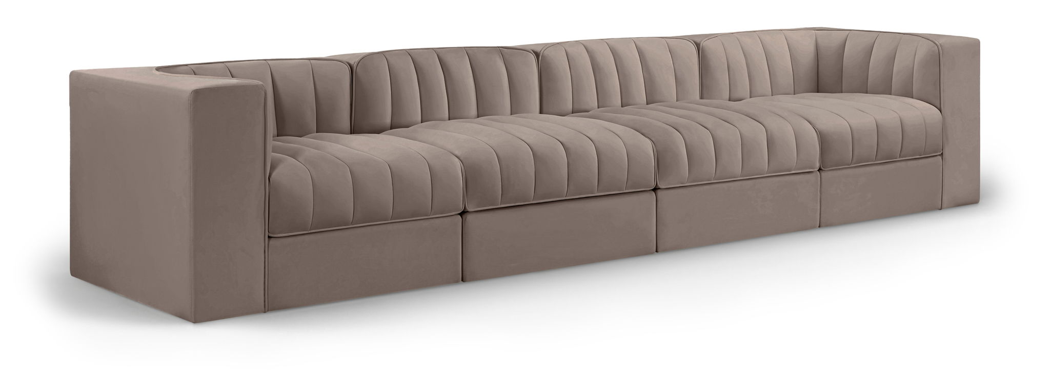 Rummi - Velvet Performance Fabric Upholstered 4 Piece Modular Sofa - Urban Living Furniture (Los Angeles, CA)