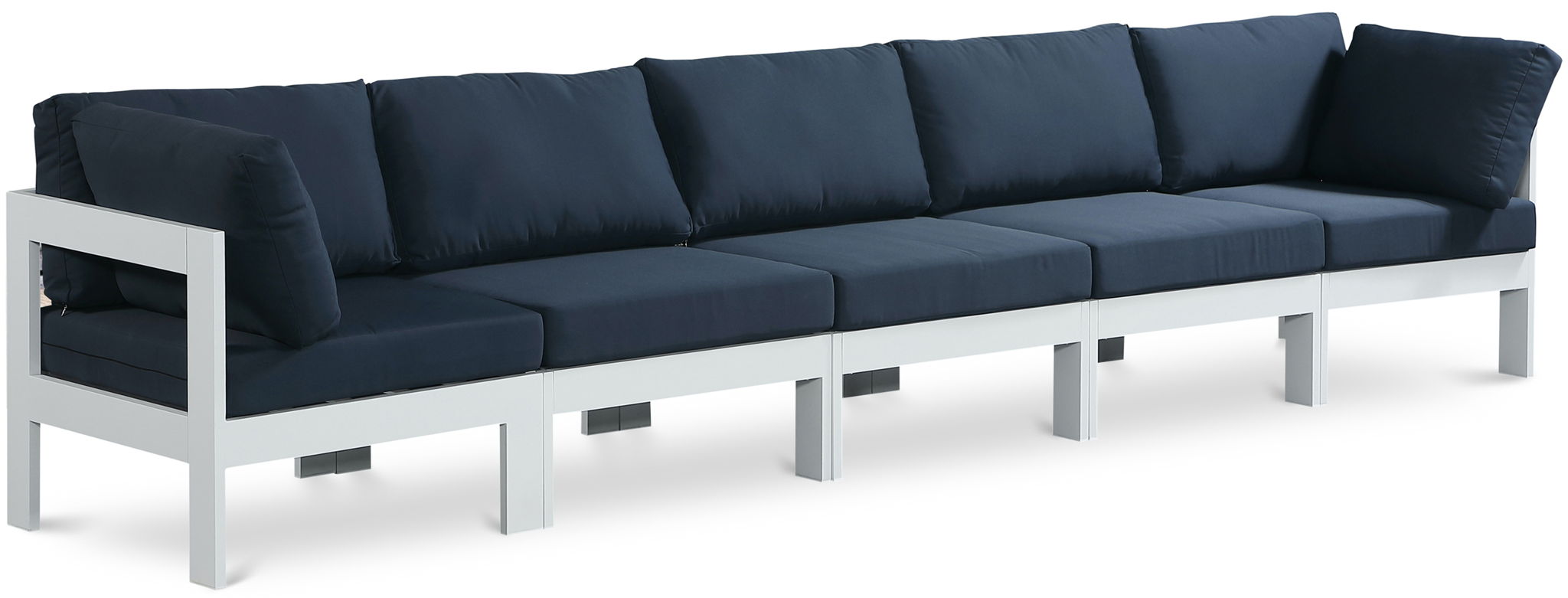 Nizuc - Outdoor Patio 5 Seat Modular Sofa With White Frame - Urban Living Furniture (Los Angeles, CA)
