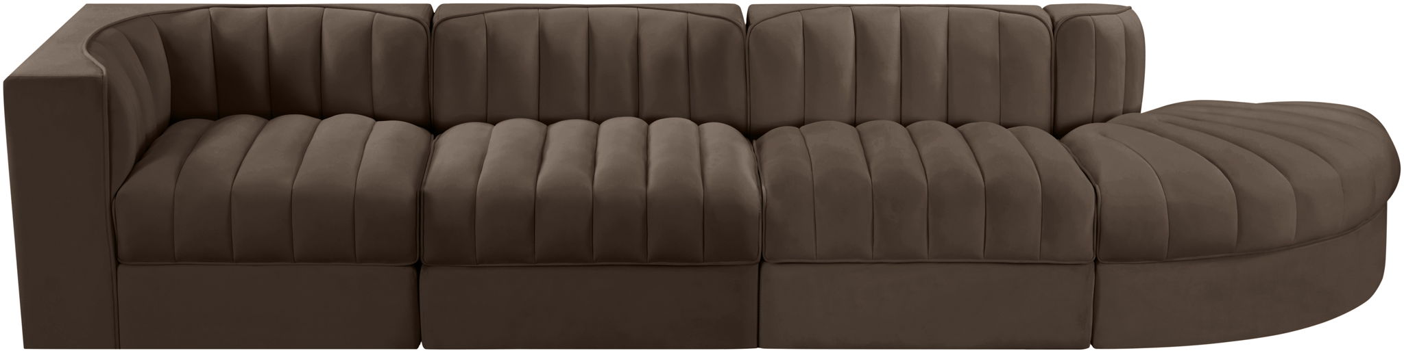 Rummi - Velvet Performance Fabric Upholstered 4 Piece Modular Sectional With Reverse Corner Chair - Urban Living Furniture (Los Angeles, CA)