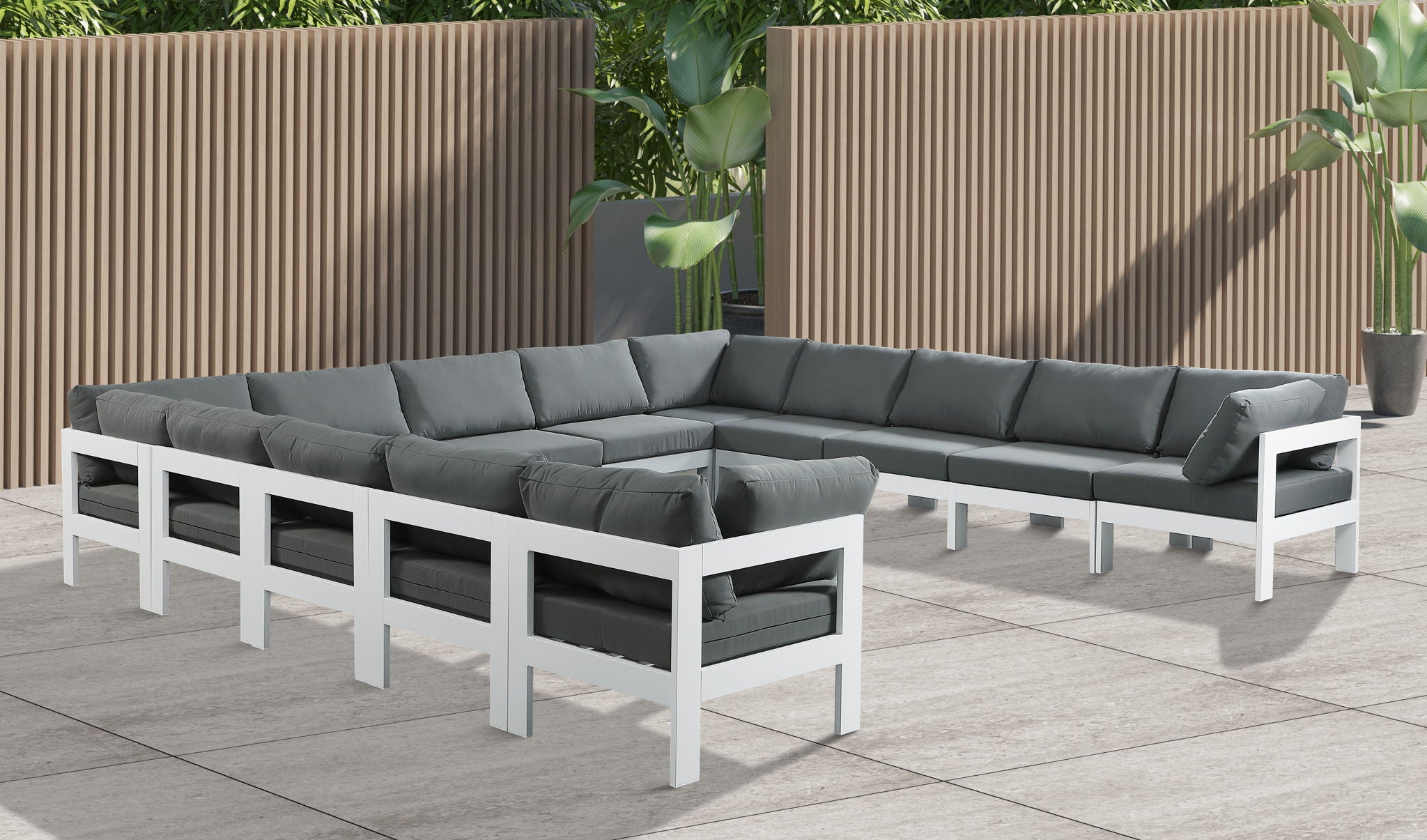 Nizuc - Outdoor Patio 13 Piece Modular Sectional With White Frame - Urban Living Furniture (Los Angeles, CA)