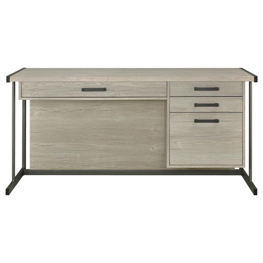 Loomis - 4-Drawer Computer Desk - Whitewashed Gray - Urban Living Furniture (Los Angeles, CA)