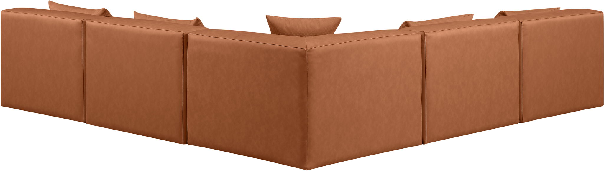 Cube - 5 Piece Modular Corner Armless Sectional - Cognac - Urban Living Furniture (Los Angeles, CA)