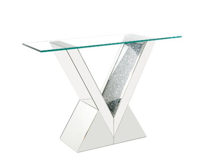 Noralie - Console Table - Clear Glass, Mirrored & Faux Diamonds - Urban Living Furniture (Los Angeles, CA)