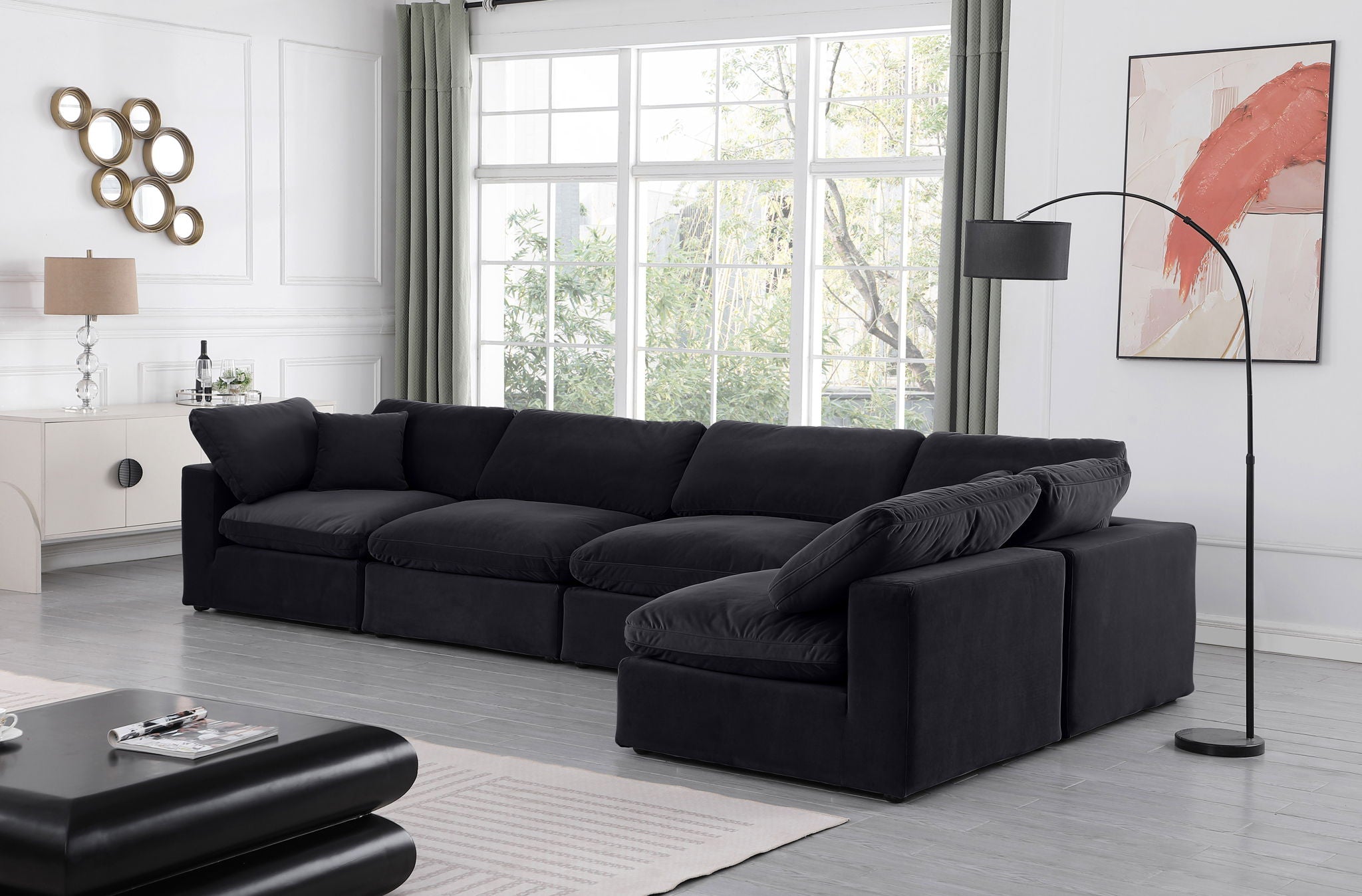 Comfy - 5 Piece Velvet Modular Sectional - Urban Living Furniture (Los Angeles, CA)