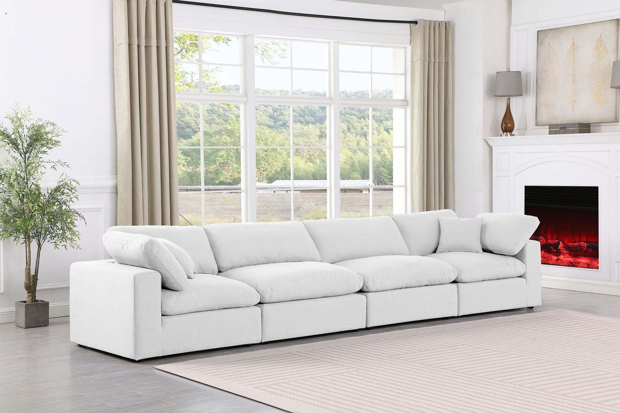 Comfy - Linen Modular Sofa 4 Seats - Urban Living Furniture (Los Angeles, CA)