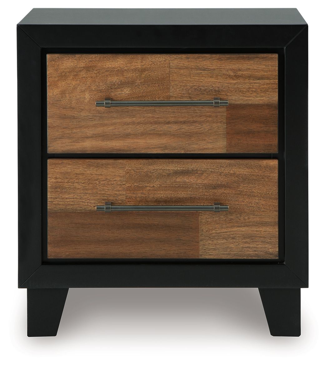 Kraeburn - Brown / Black - Two Drawer Night Stand - Urban Living Furniture (Los Angeles, CA)