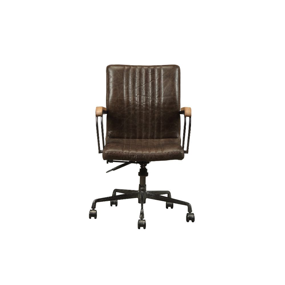 Joslin - Executive Office Chair - Distress Chocolate Top Grain Leather - Urban Living Furniture (Los Angeles, CA)