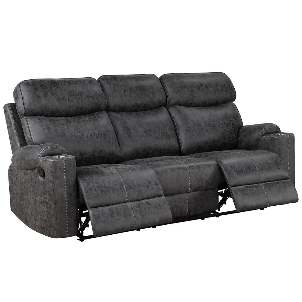 Hirah - Motion Sofa - Dark Gray Polish Microfiber - Urban Living Furniture (Los Angeles, CA)