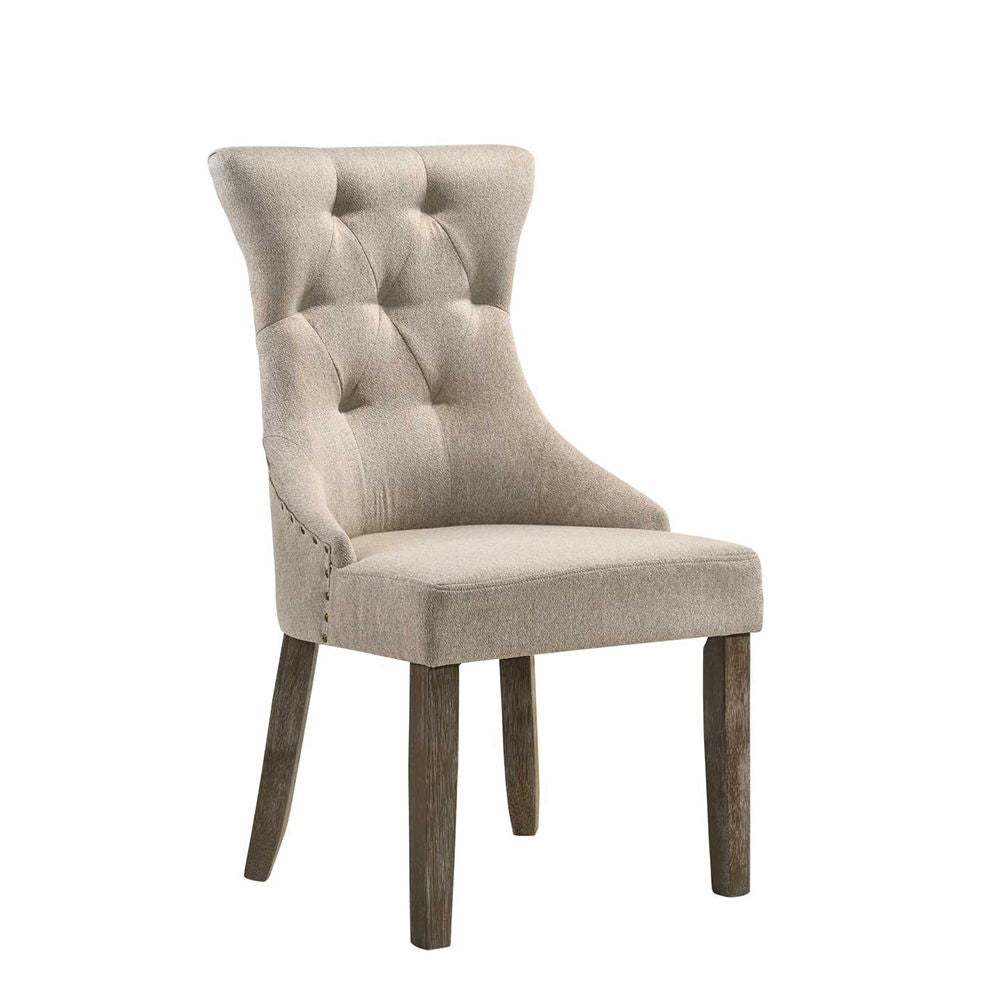 Gabrian - Side Chair (Set of 2) - Two-Tone Beige Fabric & Reclaimed Gray - Urban Living Furniture (Los Angeles, CA)