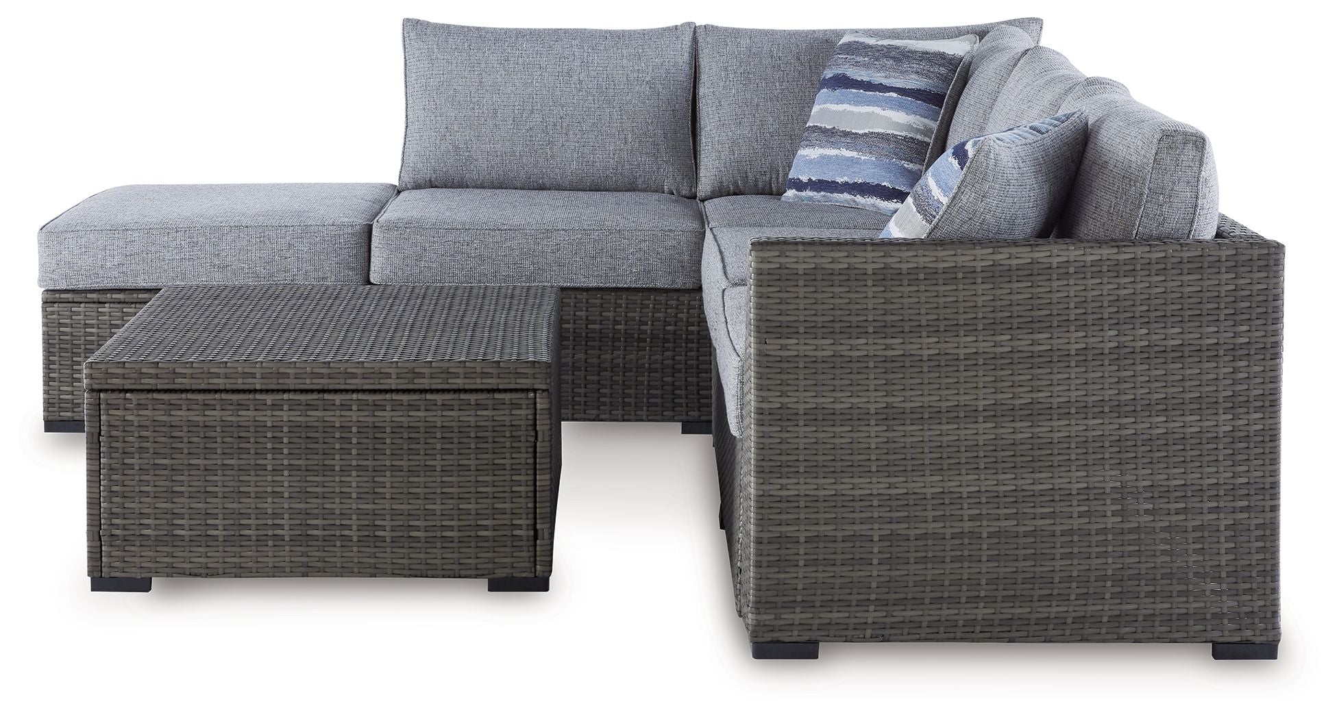 Petal Road - Gray - Loveseat Sectional, Ottoman, Table Set (Set of 4) - Urban Living Furniture (Los Angeles, CA)