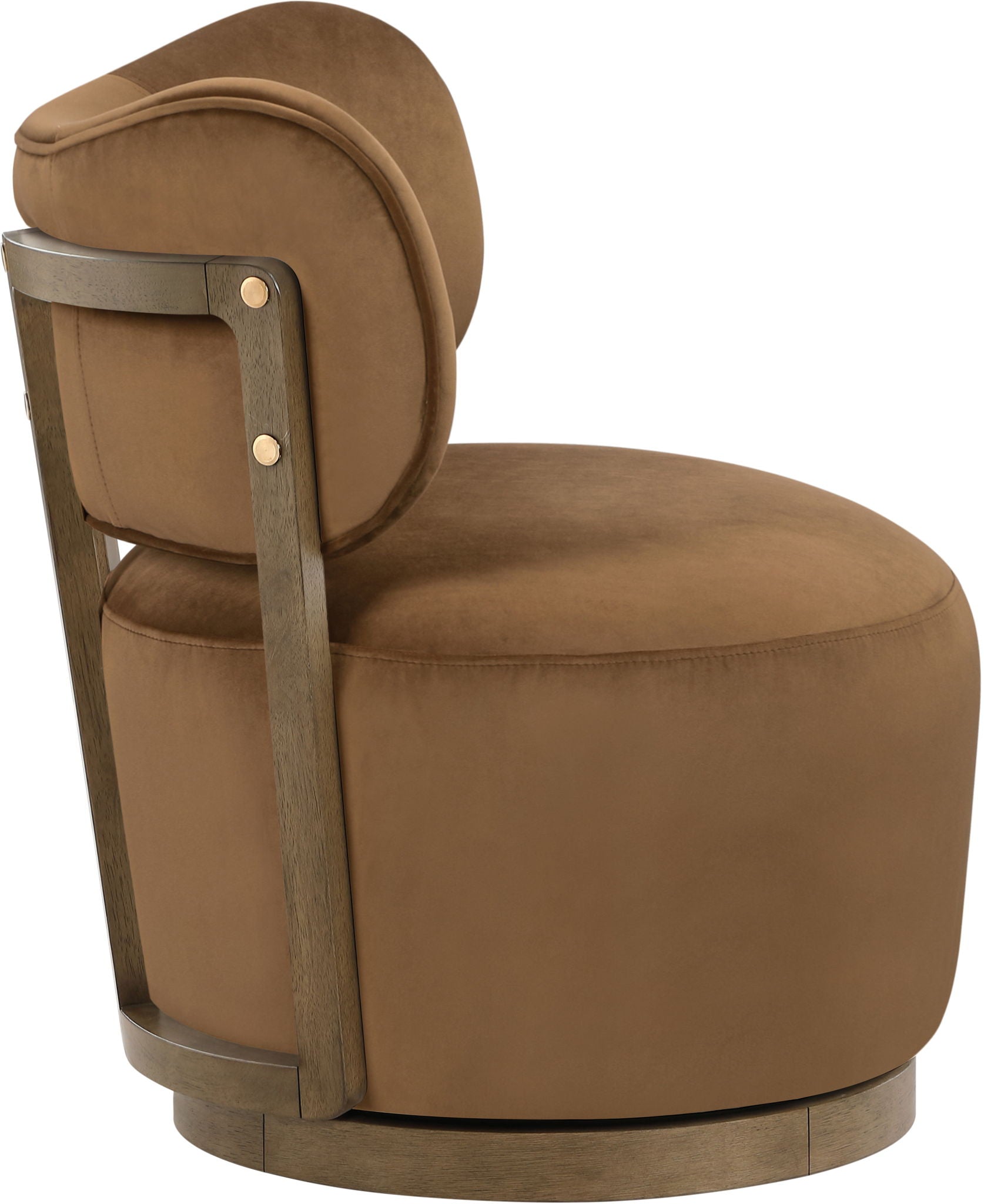 Elara - Velvet Upholstered Swivel Accent Chair - Stained Brown - Urban Living Furniture (Los Angeles, CA)