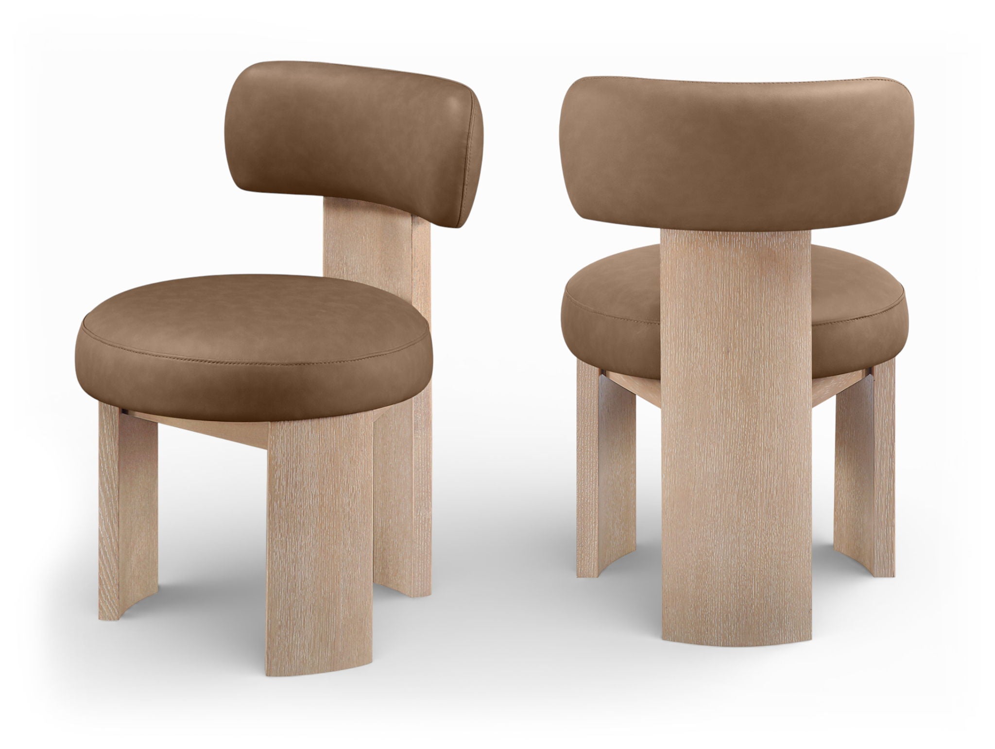 Atelier - Vegan Leather Upholstered Dining Chair (Set of 2) - Painted Natural Frame - Urban Living Furniture (Los Angeles, CA)