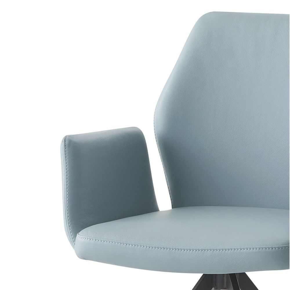 Segismunda - Arm Chair With Swivel - Light Blue Leather & Black - Urban Living Furniture (Los Angeles, CA)