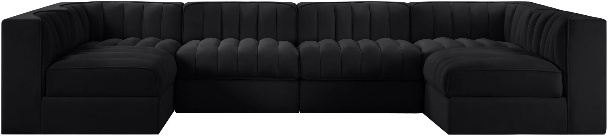 Rummi - Armless Velvet Performance Fabric Upholstered 6 Piece Modular Sectional - Urban Living Furniture (Los Angeles, CA)