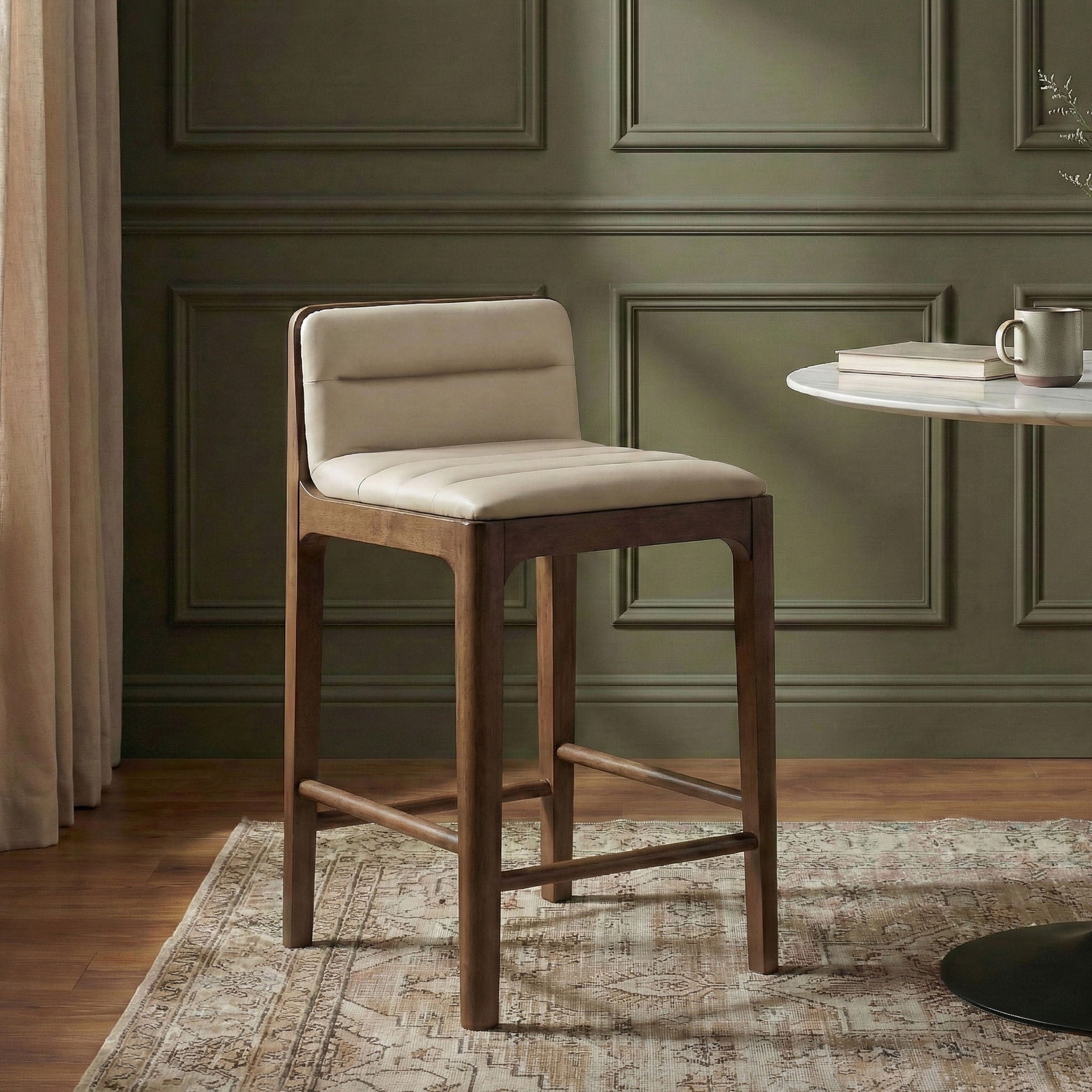 Ellis - Vegan Leather Upholstered Counter Stool (Set of 2) - Brown Base - Urban Living Furniture (Los Angeles, CA)