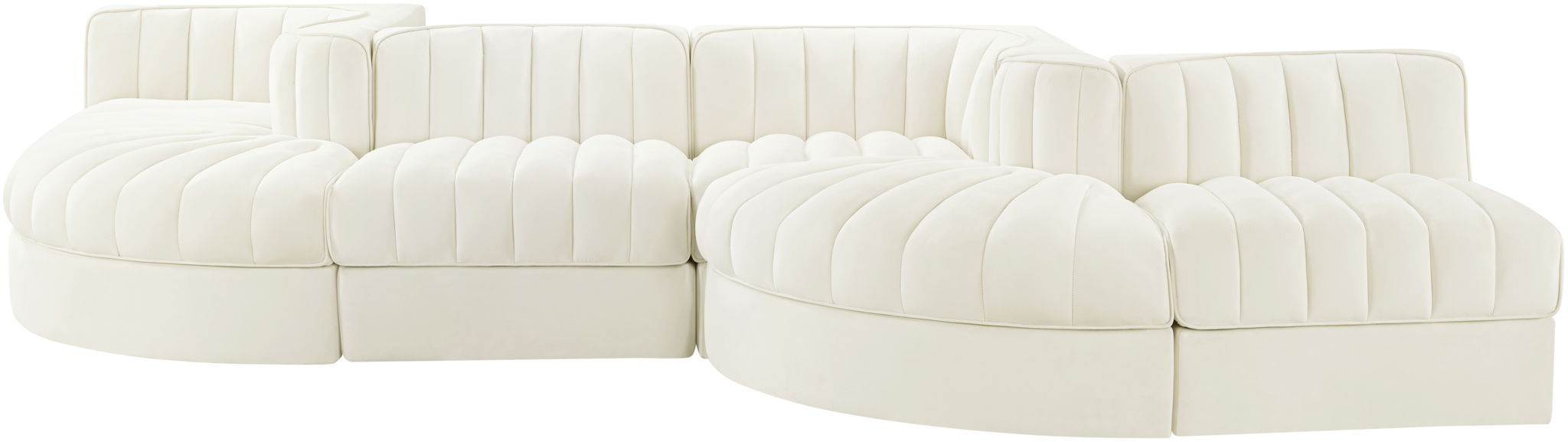 Rummi - Rounded Velvet Performance Fabric Upholstered 6 Piece Modular Sectional - Urban Living Furniture (Los Angeles, CA)