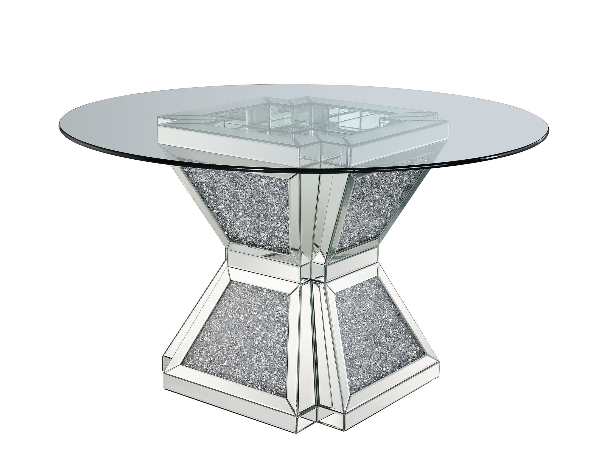 Noralie - Dining Table - Clear Glass, Mirrored & Faux Diamonds - 31" - Urban Living Furniture (Los Angeles, CA)