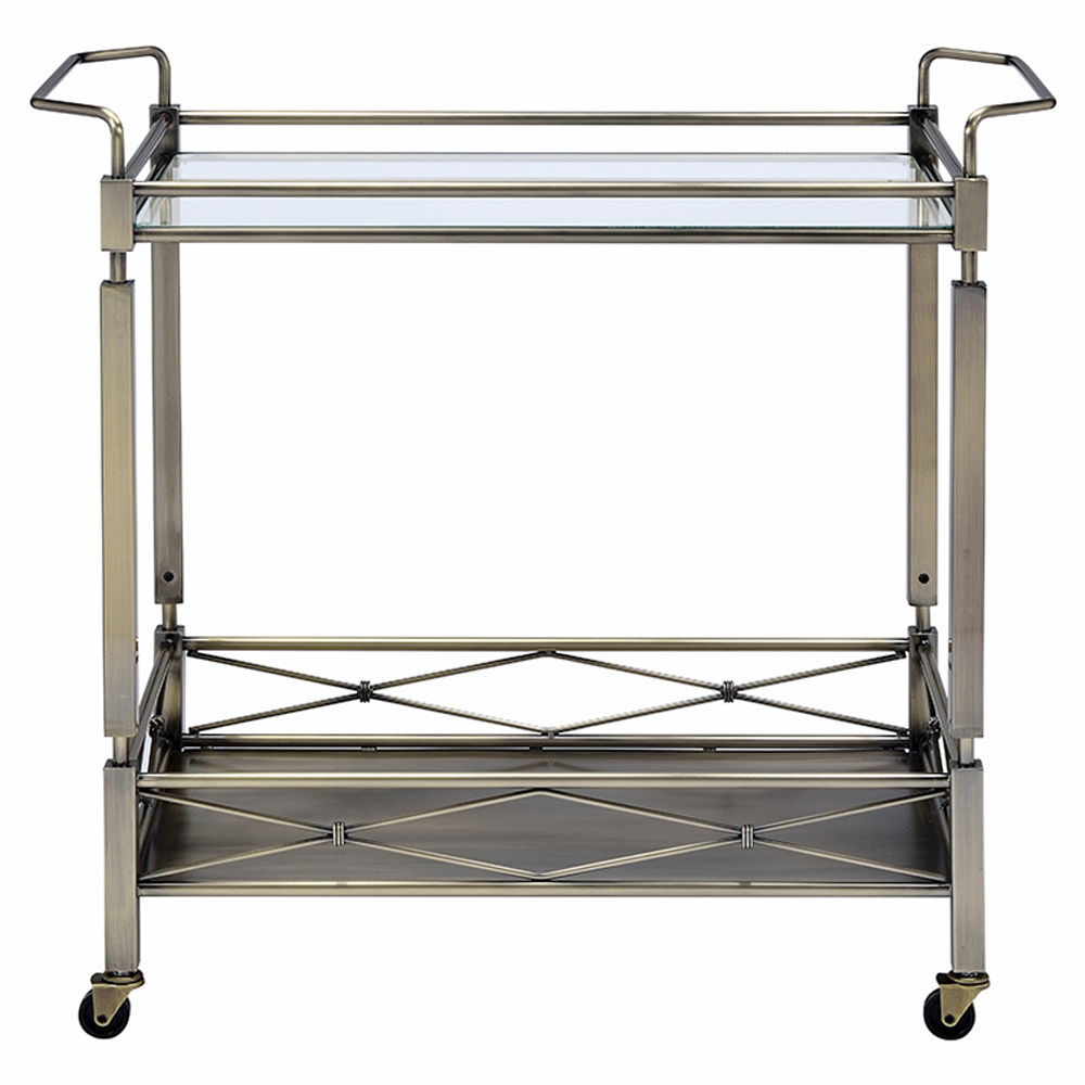 Matiesen - Serving Cart - Clear Glass & Antique Gold - Urban Living Furniture (Los Angeles, CA)
