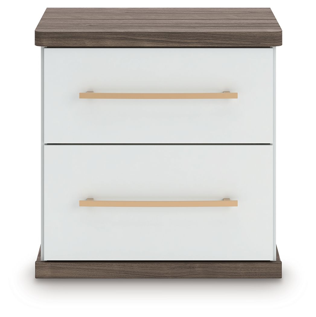 Kendanport - Brown / White - Two Drawer Night Stand - Urban Living Furniture (Los Angeles, CA)