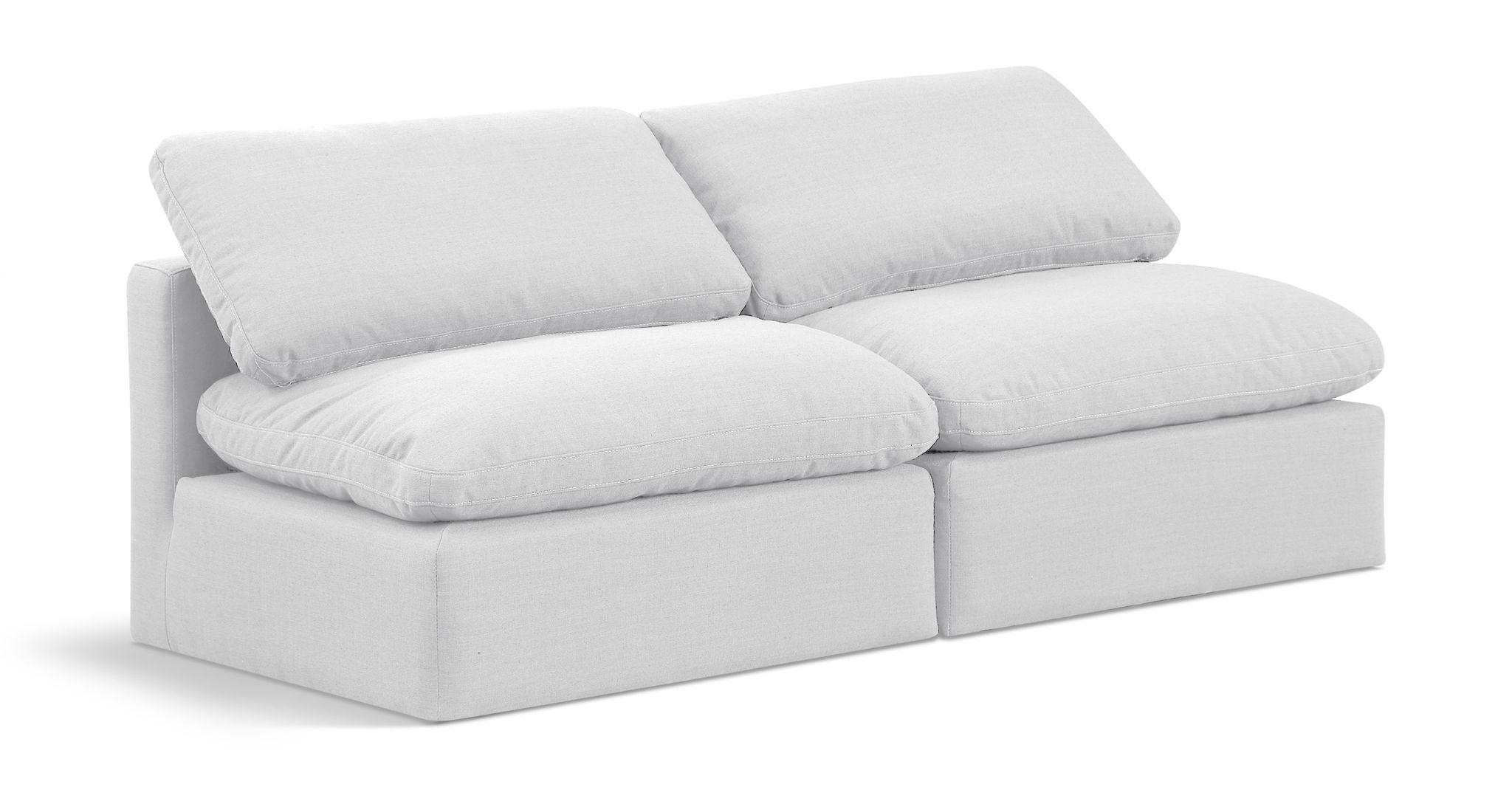 Indulge - Linen 2 Seat Modular Armless Sofa - White - Urban Living Furniture (Los Angeles, CA)