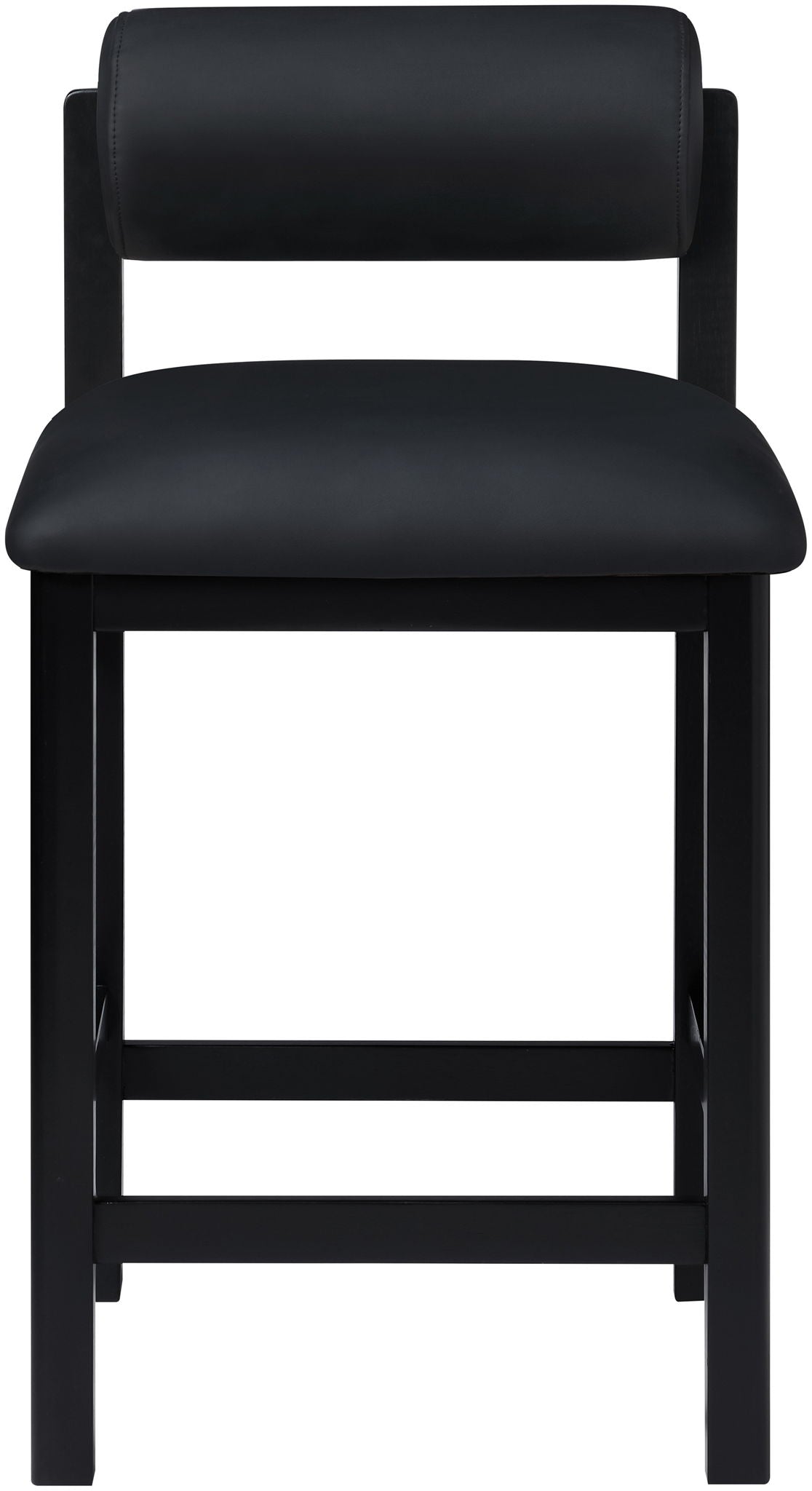 Roundhill - Faux Leather Counter Stool - Black Frame