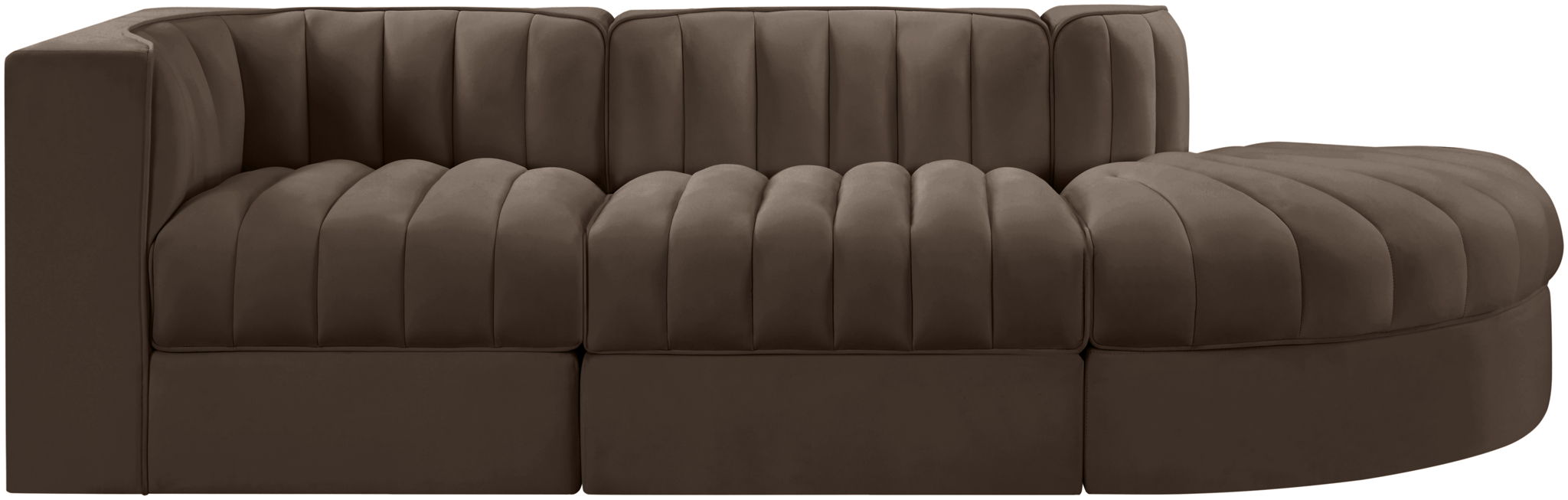 Rummi - Velvet Performance Fabric Upholstered 3 Piece Modular Sectional - Urban Living Furniture (Los Angeles, CA)