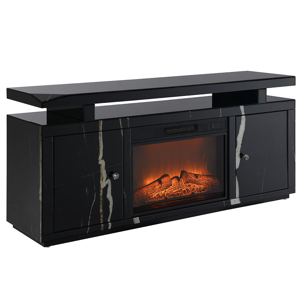 Drisana - TV Stand With Fireplace - Black Mirrored Finish - Urban Living Furniture (Los Angeles, CA)