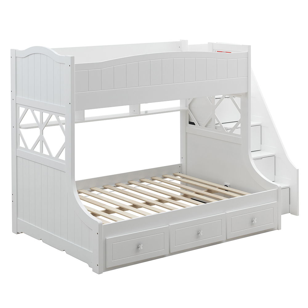 Meyer - Twin Over Full Bunk Bed With Storage - White - Urban Living Furniture (Los Angeles, CA)