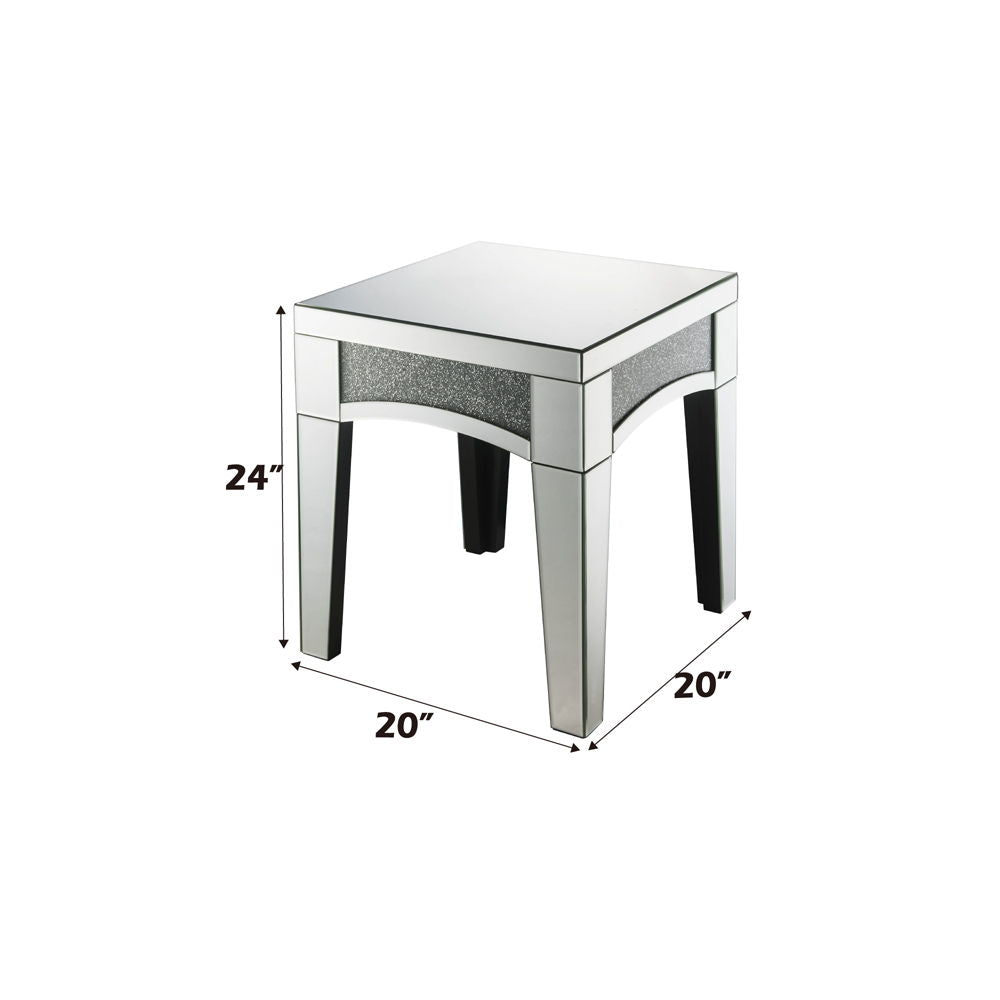 Noralie - 20" X 20" End Table - Mirrored & Faux Diamonds - Urban Living Furniture (Los Angeles, CA)