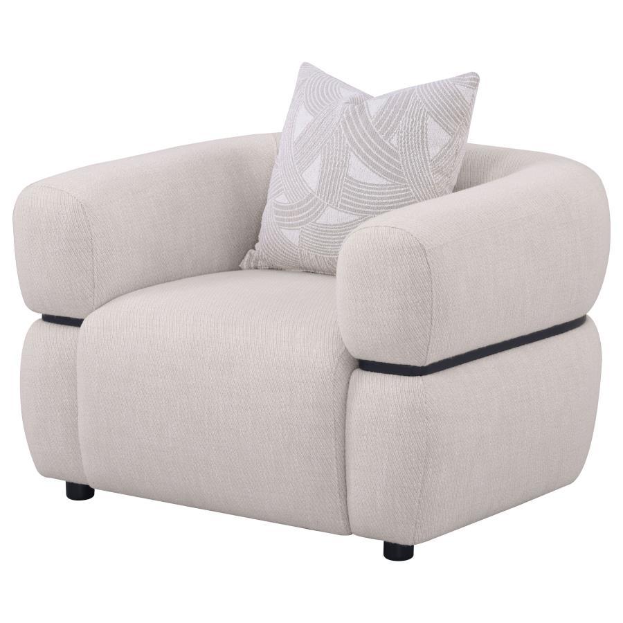 Jeanette - Fabric Upholstered Round Arm Accent Chair - Beige - Urban Living Furniture (Los Angeles, CA)