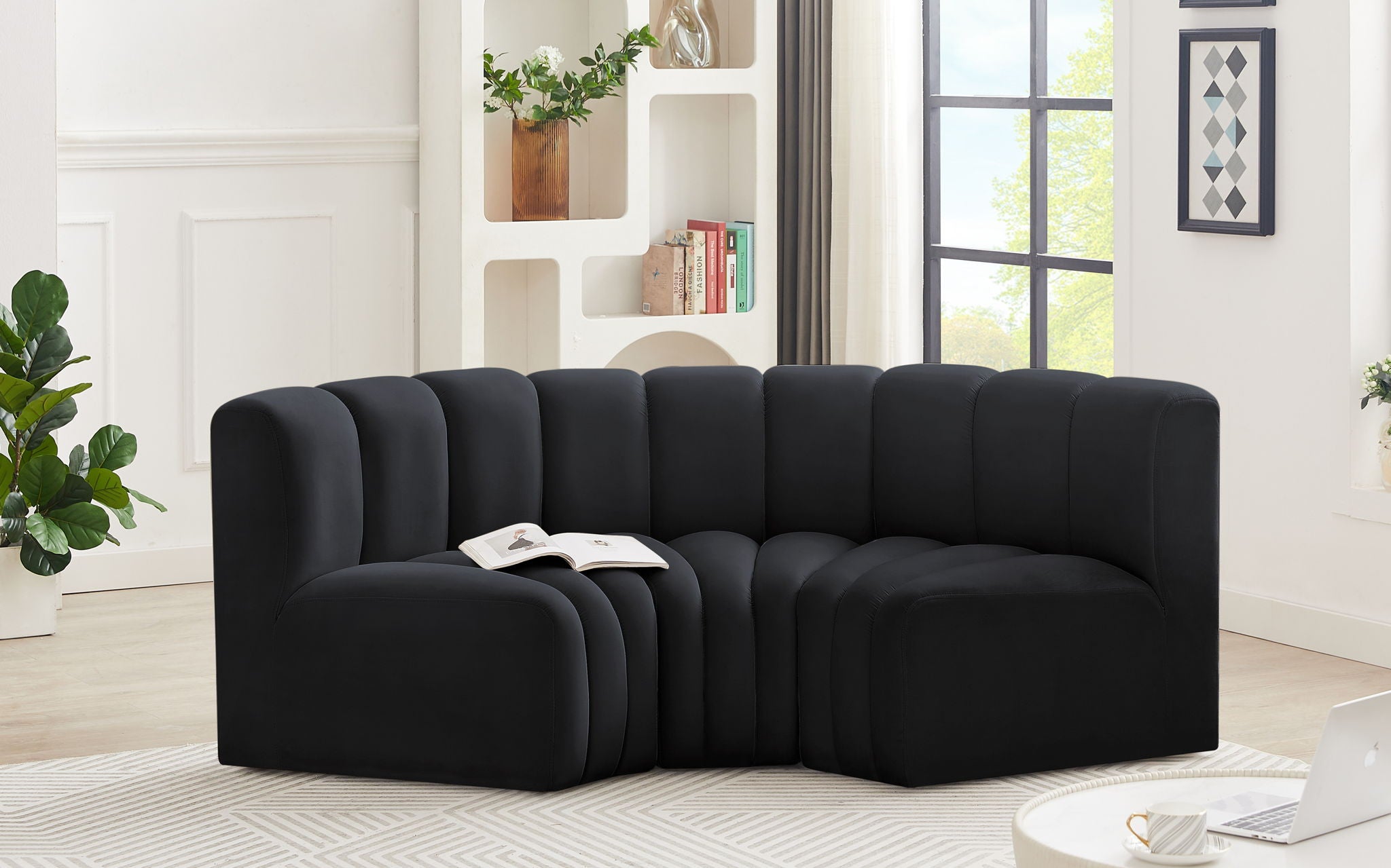 Arc - Velvet 3 Piece Modular U-Shaped Sofa - Urban Living Furniture (Los Angeles, CA)