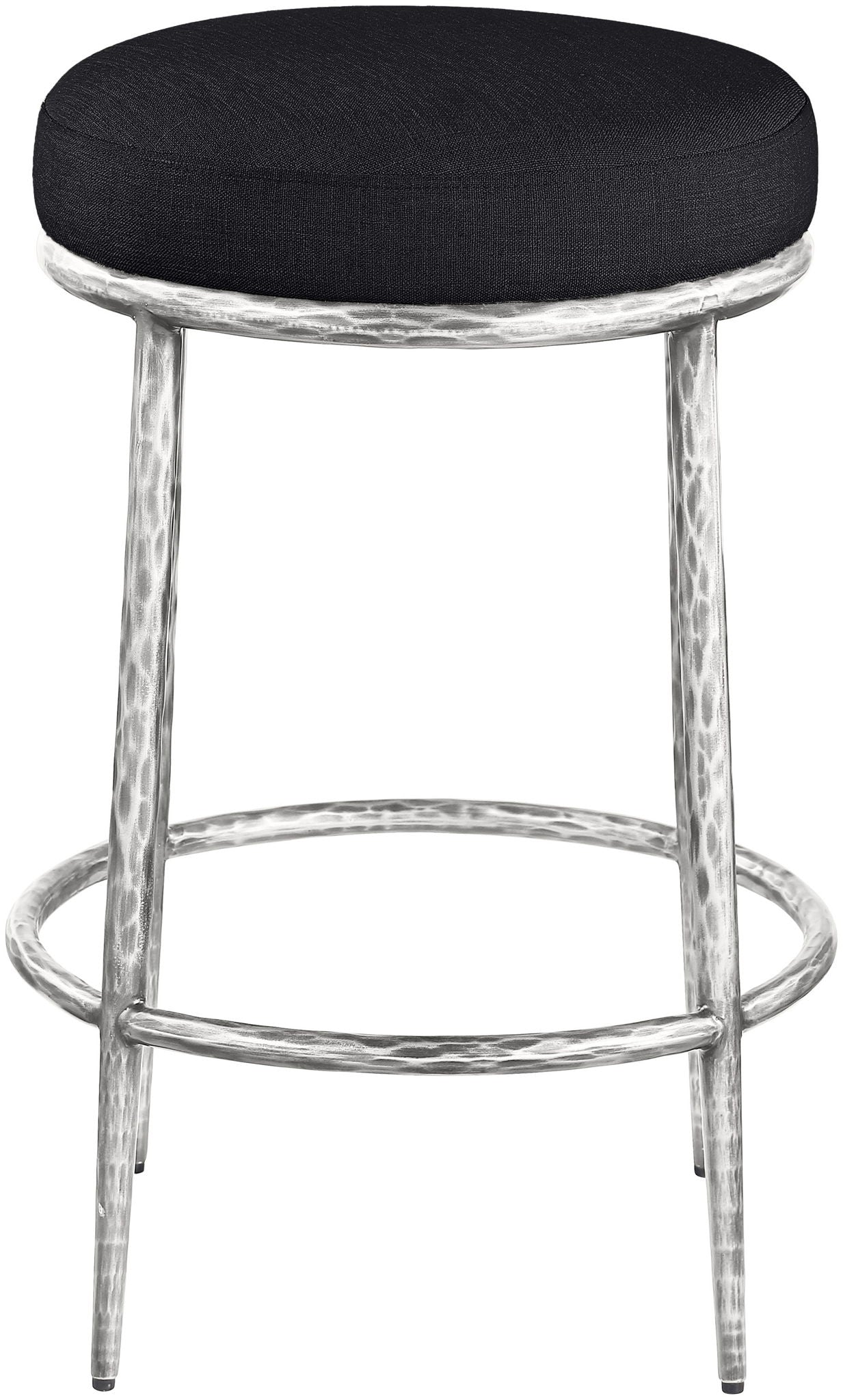 Ferro - Upholstered Backless Counter Stool With Brushed Silver Base
