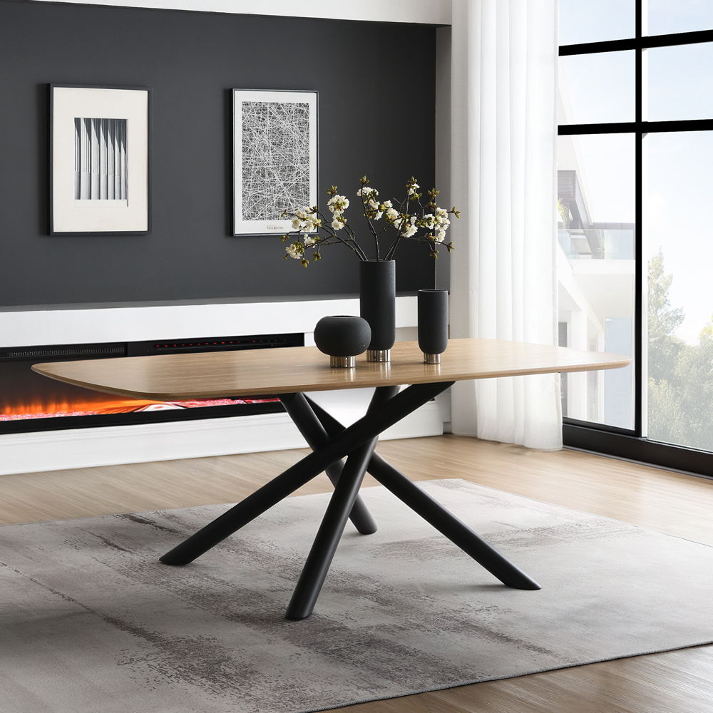 Lawton - Dining Table - Natural & Black - Urban Living Furniture (Los Angeles, CA)