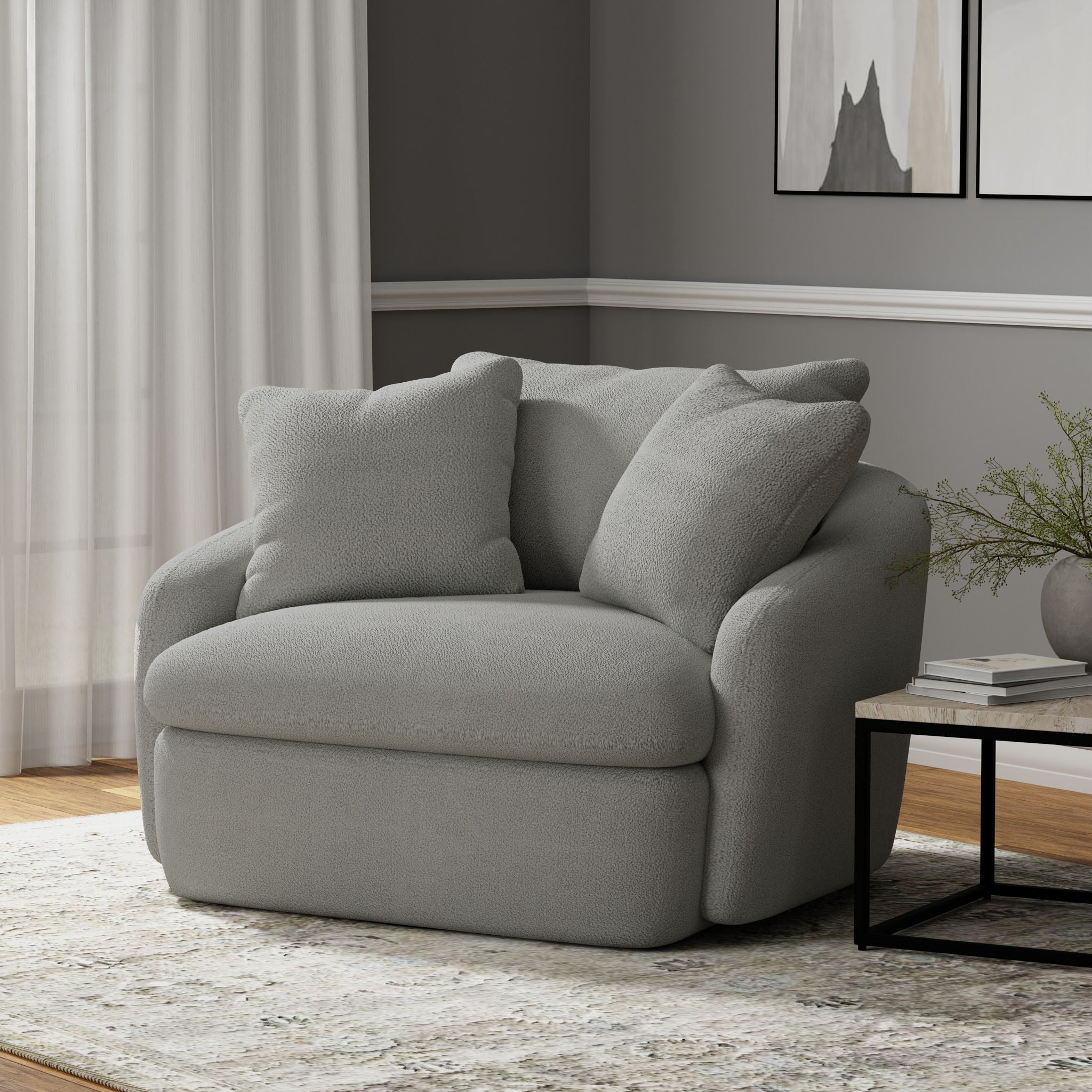 Boomer - Large Swivel Chair with 2 Pillows - Urban Living Furniture (Los Angeles, CA)