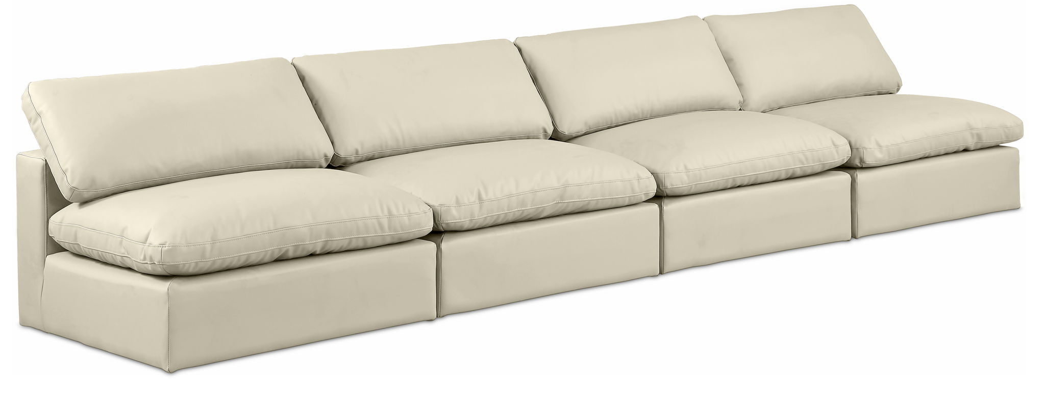 Comfy - Faux Leather Modular Armless Sofa 4 Seats - Urban Living Furniture (Los Angeles, CA)