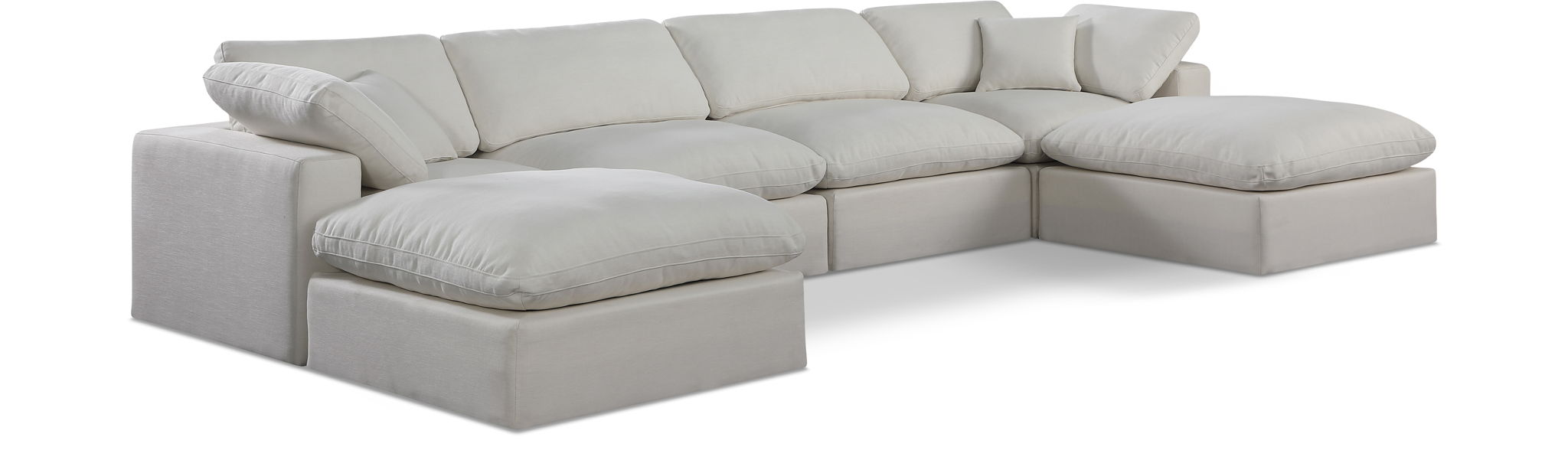 Comfy - 6 Piece Linen Modular Double Chaise Sectional - Urban Living Furniture (Los Angeles, CA)