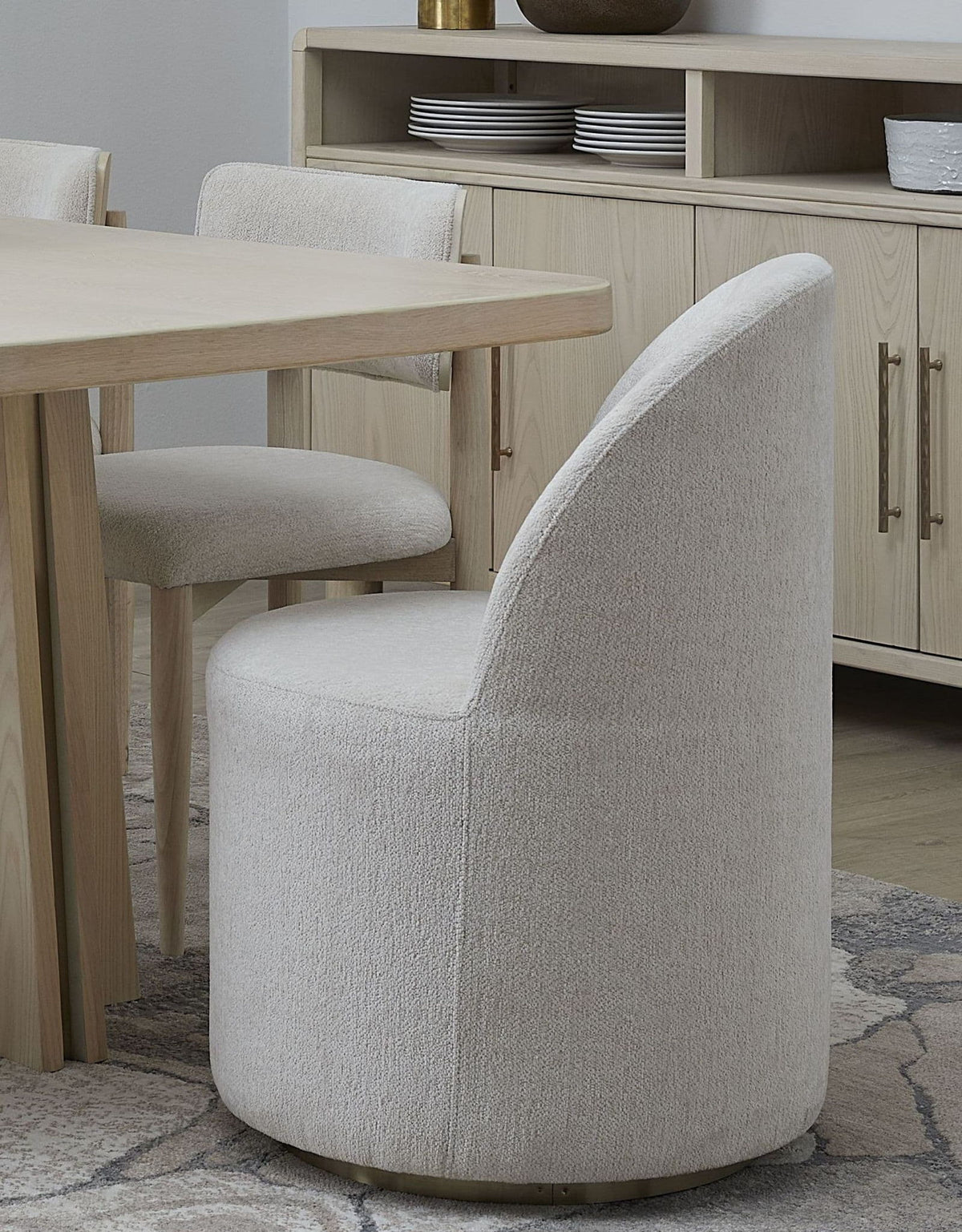 Zinnia - Fully Upholstered Swivel Chair - Dune Chenille