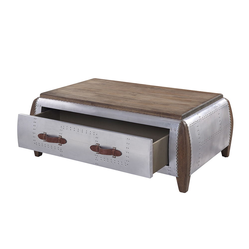 Brancaster - Coffee Table - Antique Oak & Aluminum - Urban Living Furniture (Los Angeles, CA)