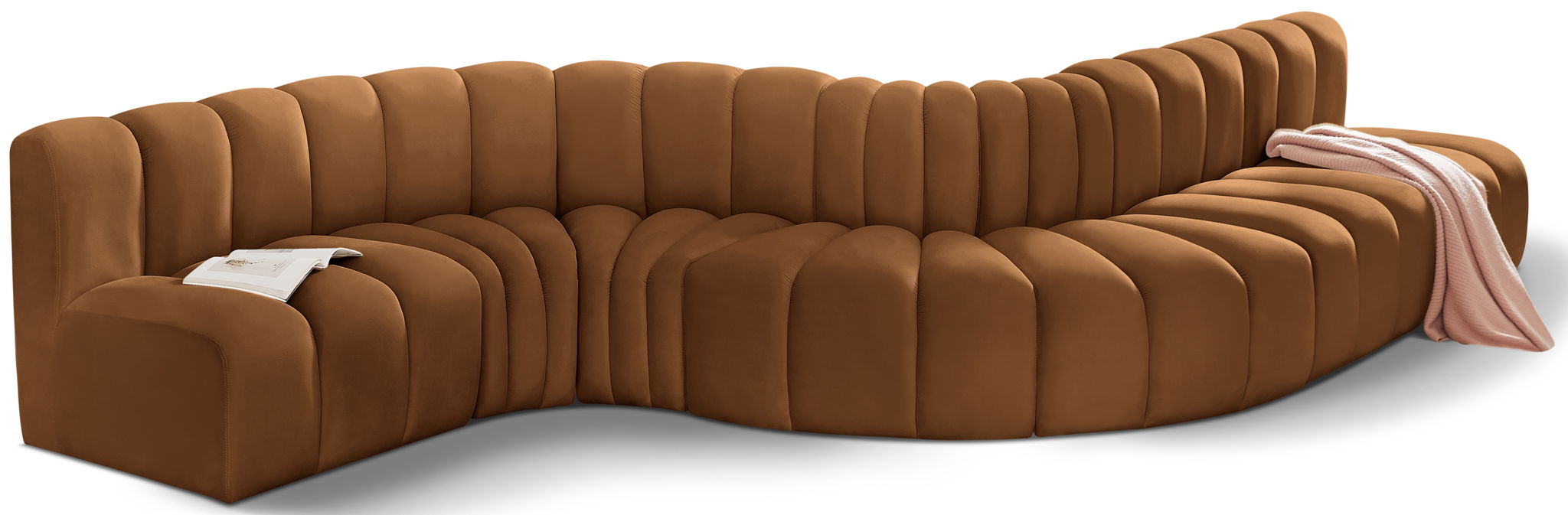 Arc - Velvet 7 Piece Modular Sofa - Saddle - Urban Living Furniture (Los Angeles, CA)